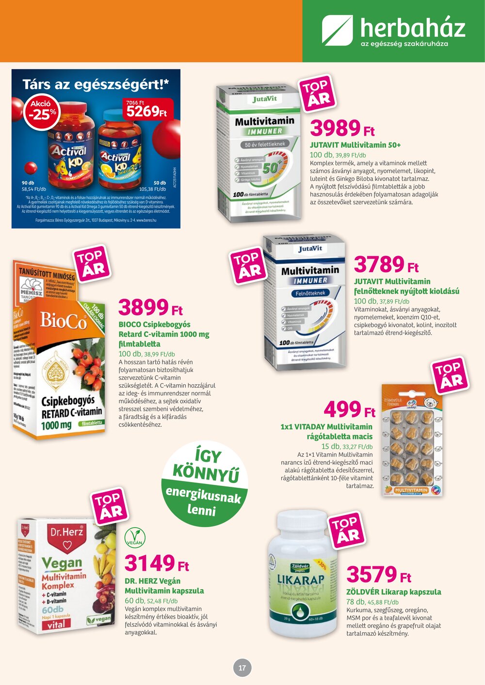 Herbaház akciós újság 2025.12.01-től - 17. oldal.