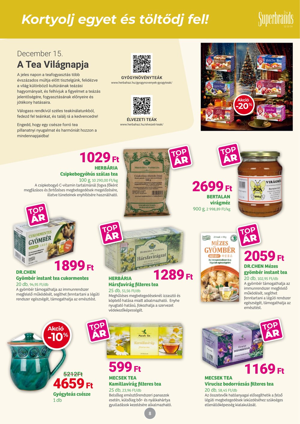Herbaház akciós újság 2025.12.01-től - 8. oldal.