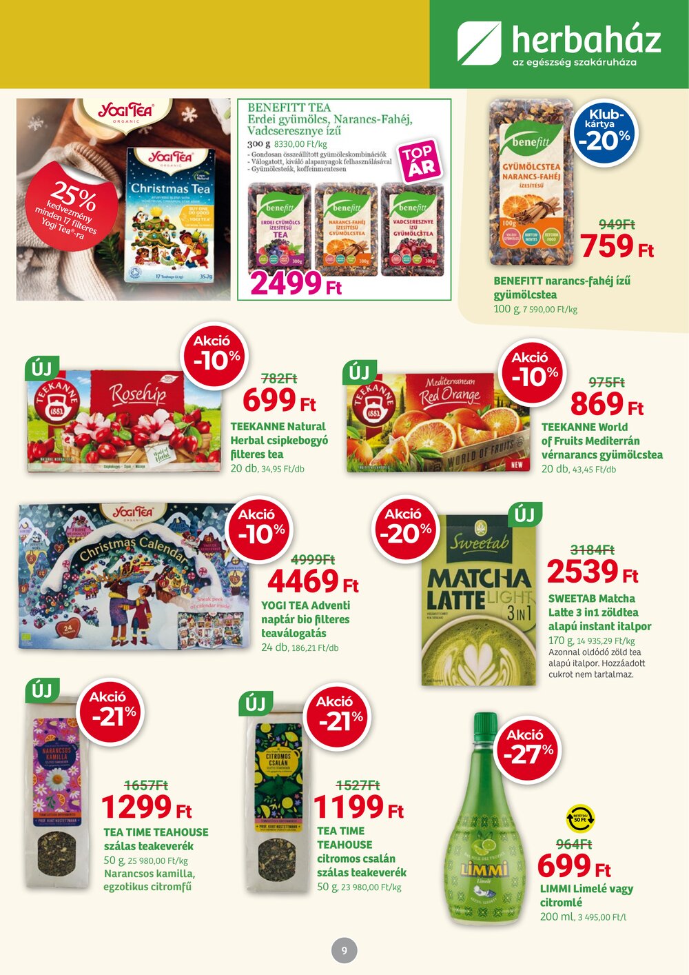 Herbaház akciós újság 2025.12.01-től - 9. oldal.
