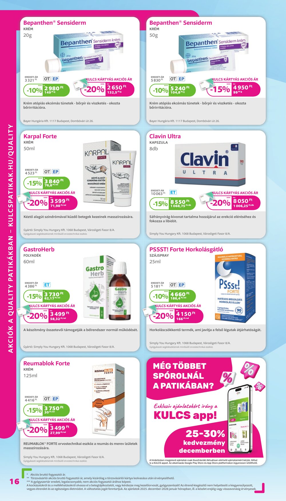 Kulcs Patika akciós újság 2025.12.01-től - 16. oldal.