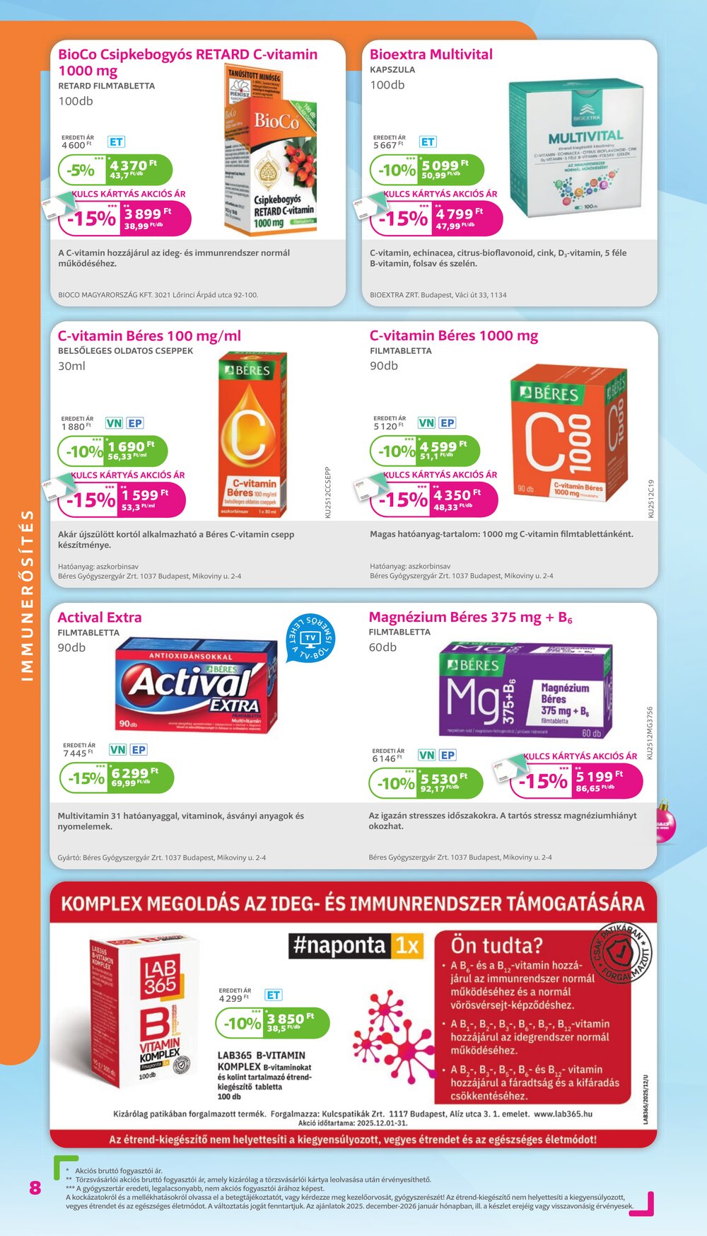 Kulcs Patika akciós újság 2025.12.01-től - 8. oldal.