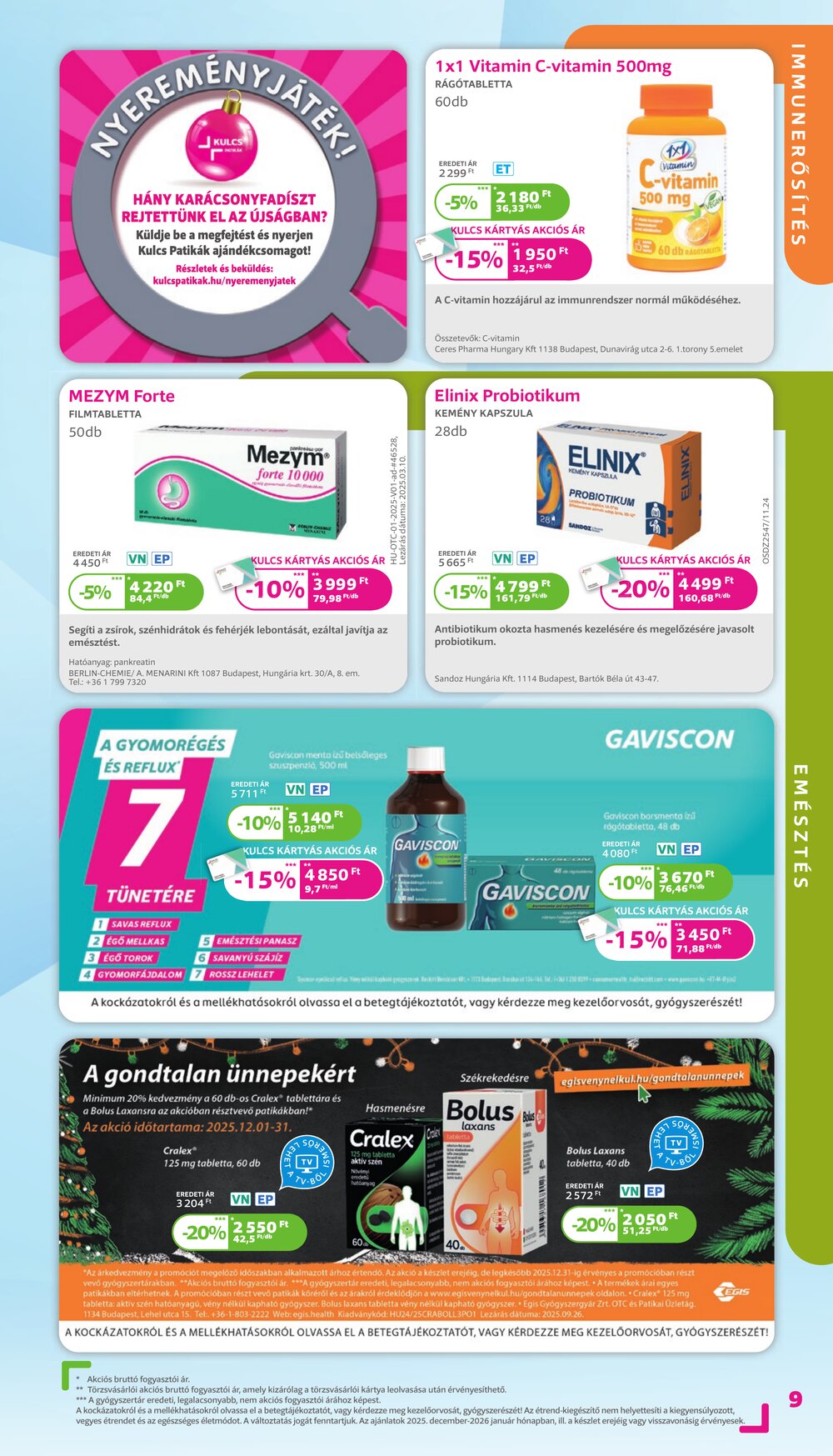 Kulcs Patika akciós újság 2025.12.01-től - 9. oldal.