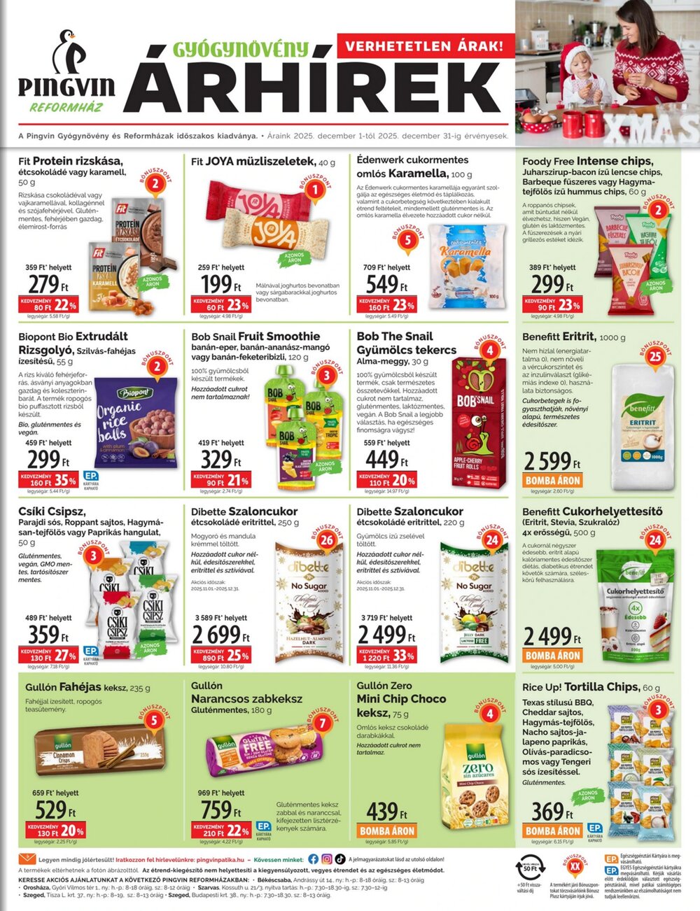 Pingvin Patika akciós újság 2025.12.01-től - 1. oldal.