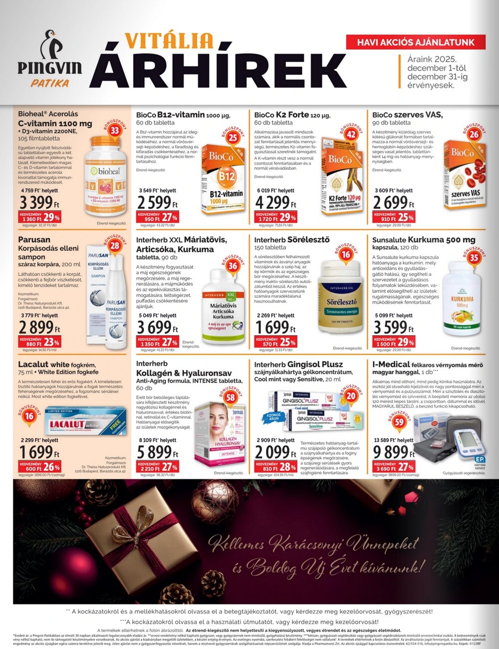 Pingvin Patika akciós újság 2025.12.01-től - 2. oldal.