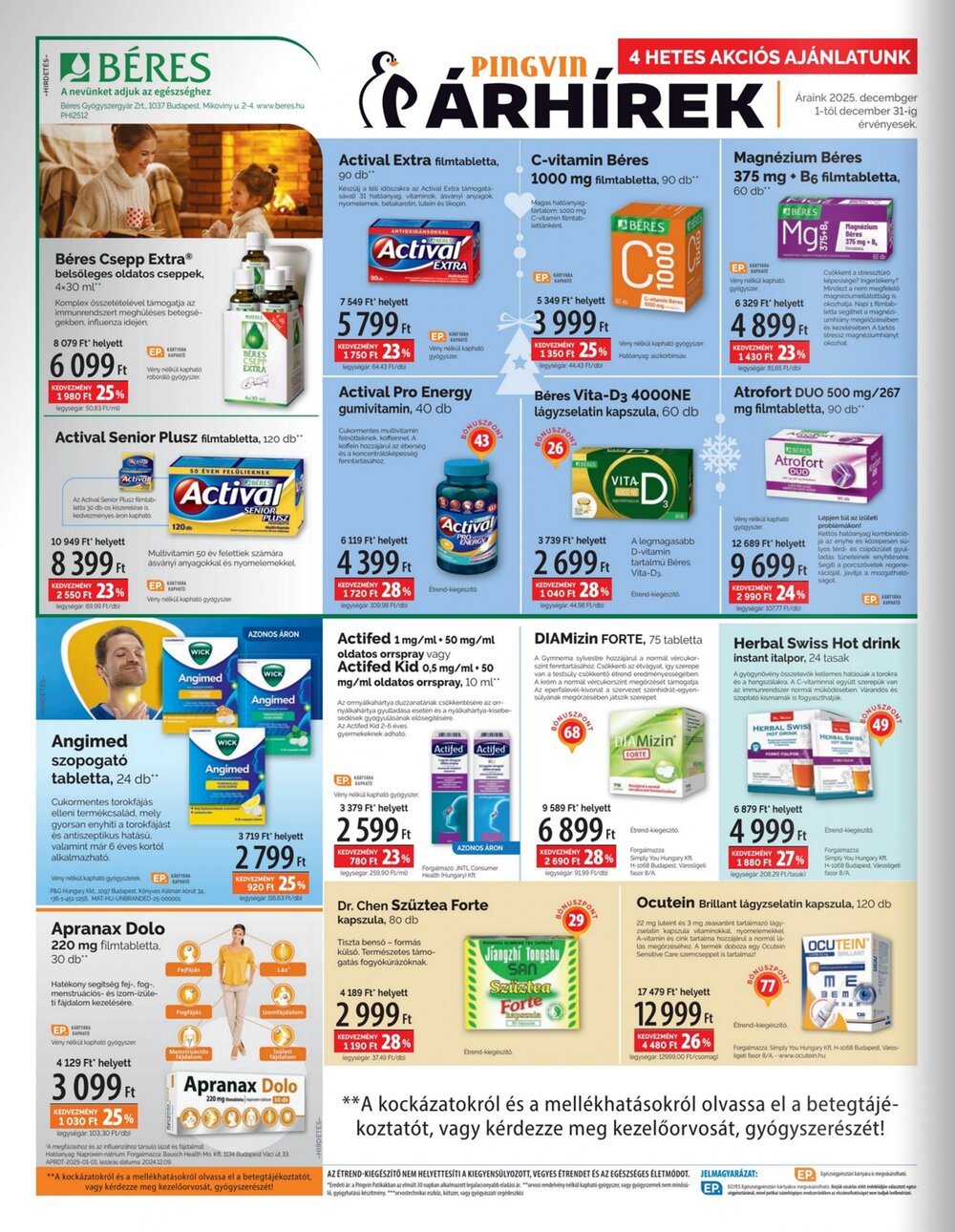 Pingvin Patika akciós újság 2025.12.01-től - 2. oldal.