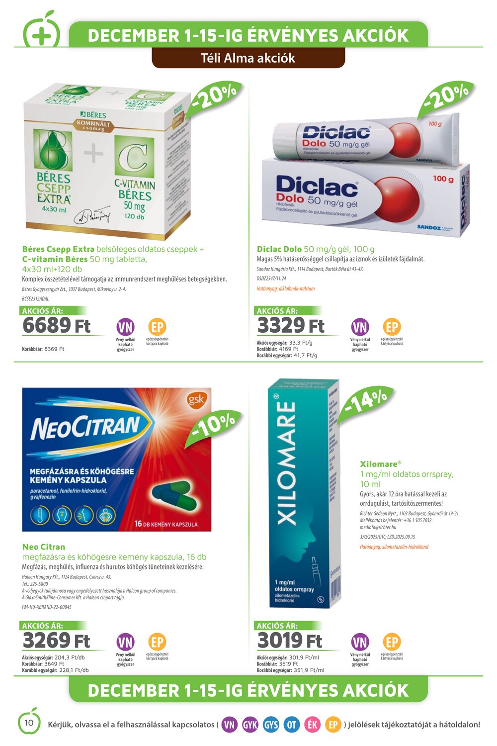 Alma Gyógyszertárak akciós újság 2025.12.01-től - 10. oldal.