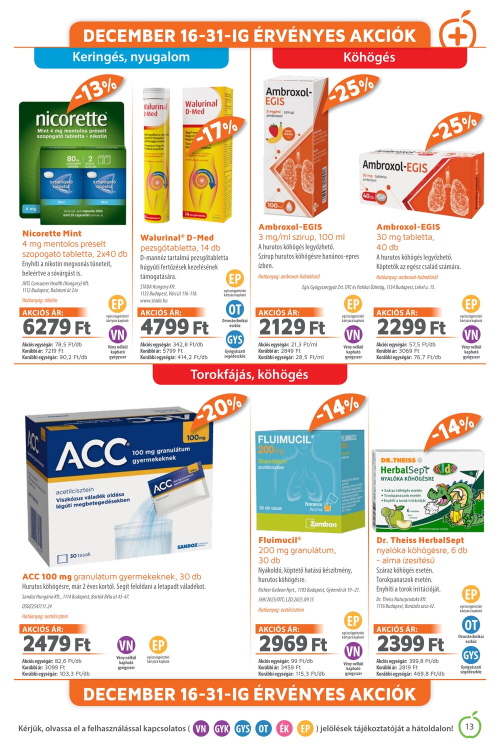 Alma Gyógyszertárak akciós újság 2025.12.01-től - 13. oldal.