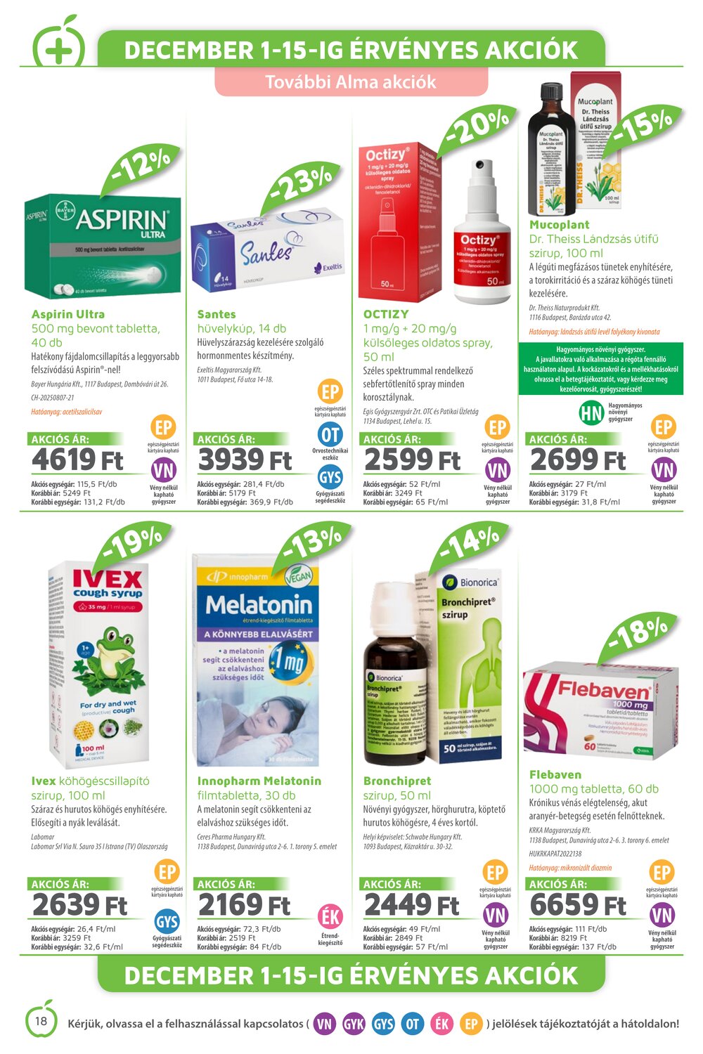 Alma Gyógyszertárak akciós újság 2025.12.01-től - 18. oldal.