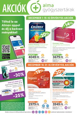 Alma Gyógyszertárak akciós újság 2025.12.01-től