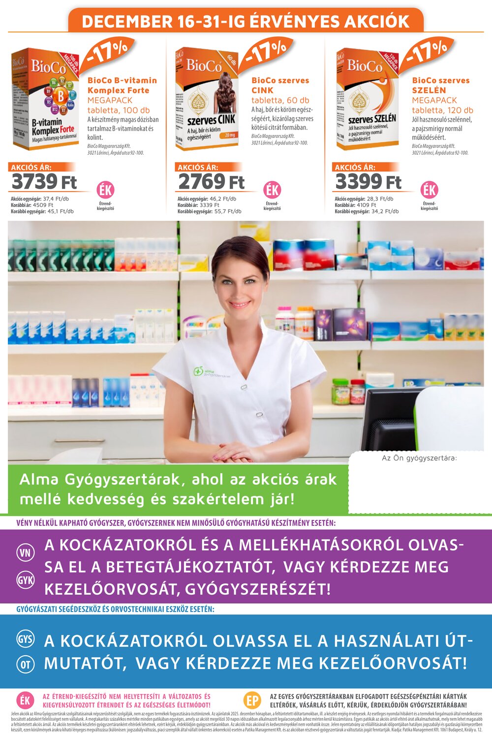 Alma Gyógyszertárak akciós újság 2025.12.01-től - 20. oldal.