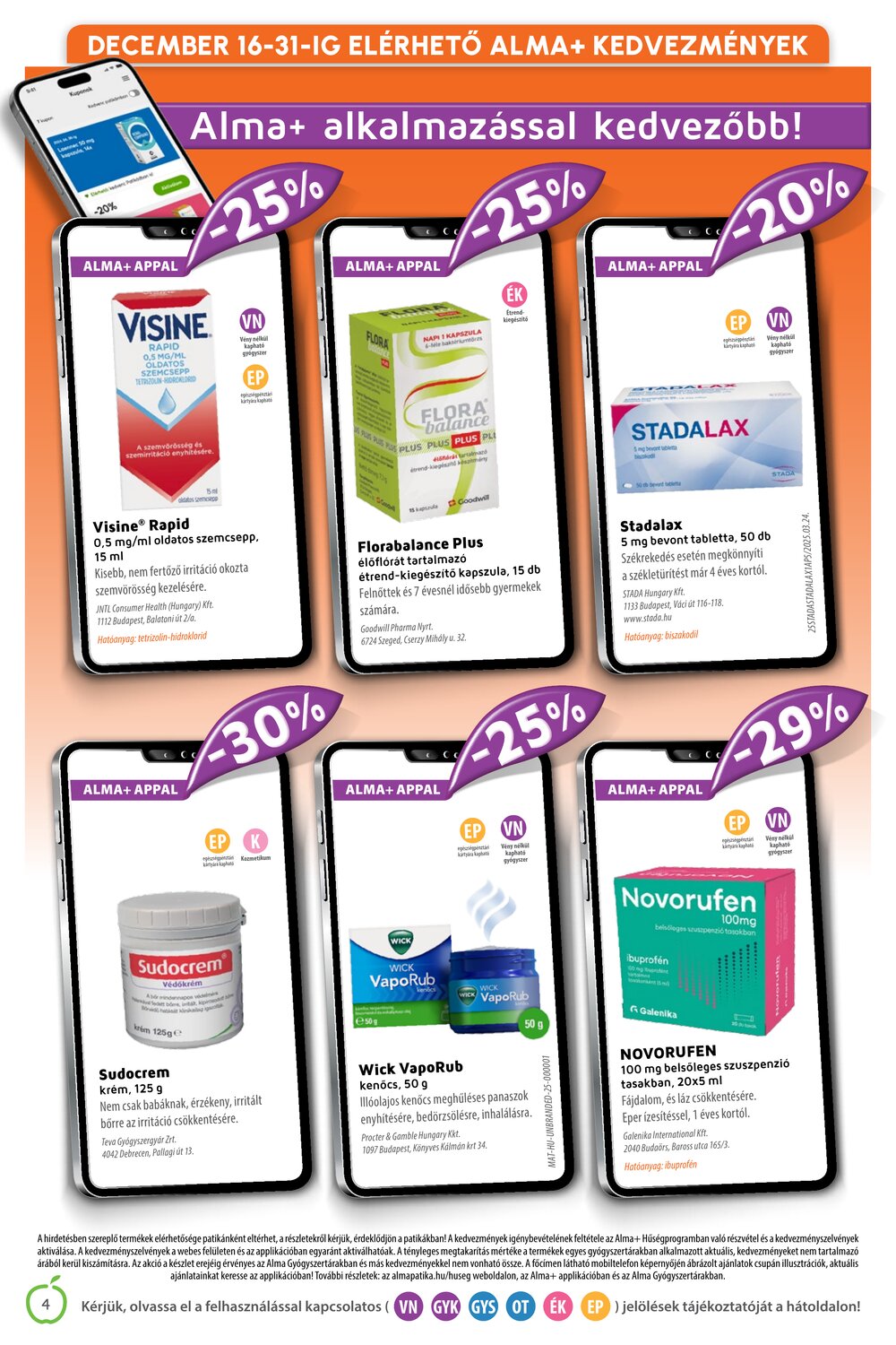 Alma Gyógyszertárak akciós újság 2025.12.01-től - 4. oldal.