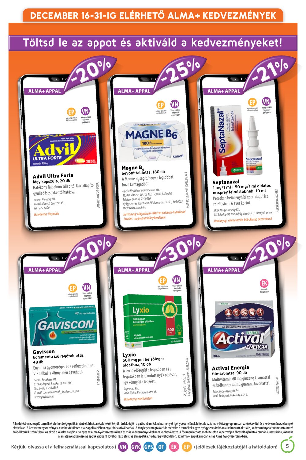 Alma Gyógyszertárak akciós újság 2025.12.01-től - 5. oldal.