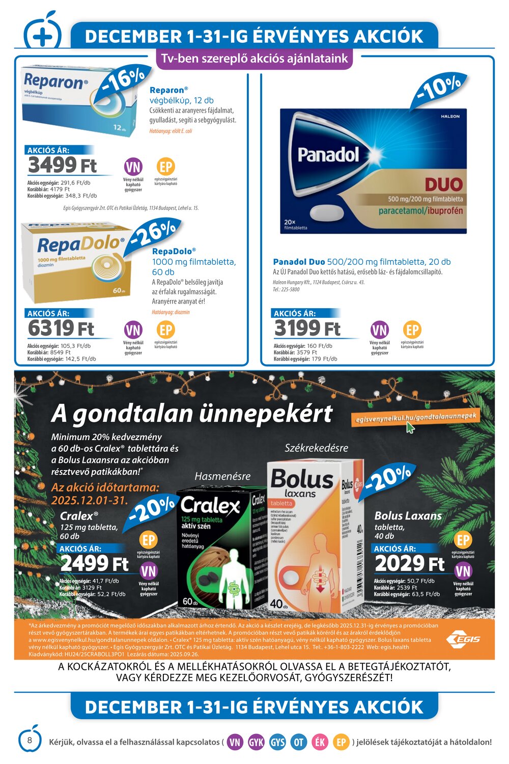 Alma Gyógyszertárak akciós újság 2025.12.01-től - 8. oldal.