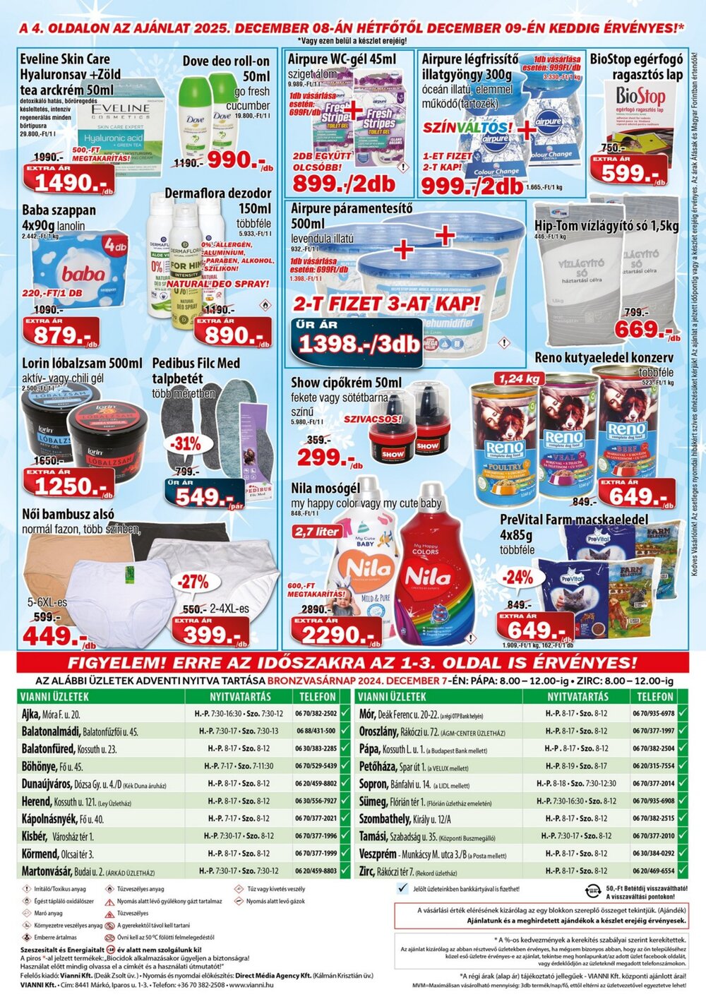 Vianni drogéria akciós újság 2025.12.03-tól - 4. oldal.