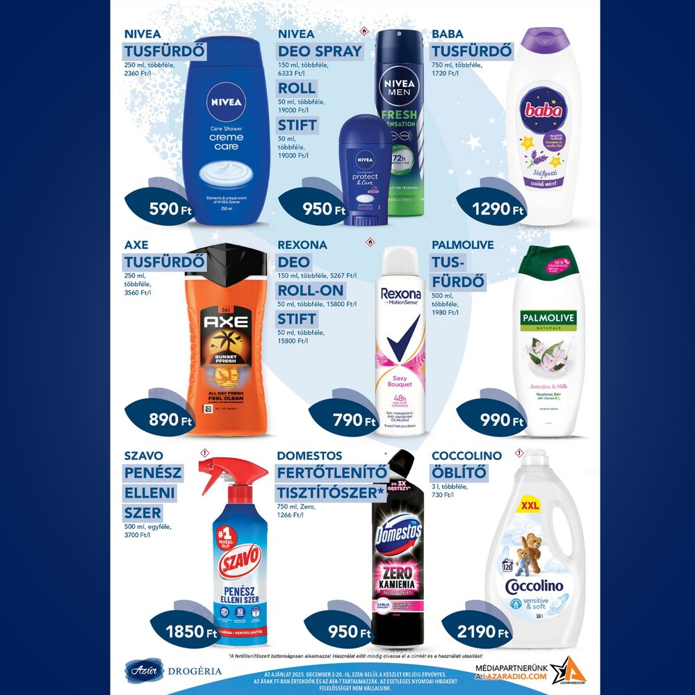 Azúr drogéria akciós újság 2025.12.03-tól - 2. oldal.