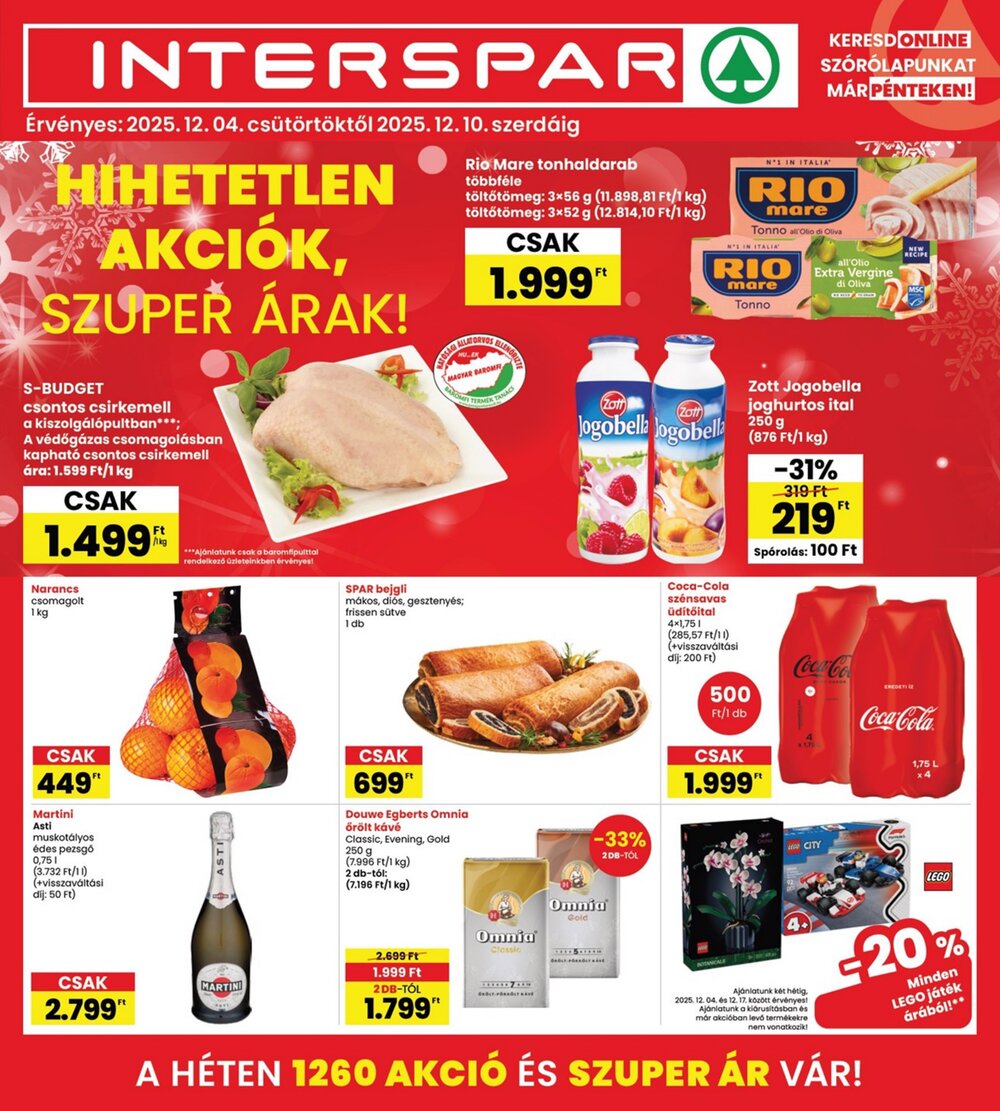 Interspar akciós újság 2025.12.04-től - 1. oldal.