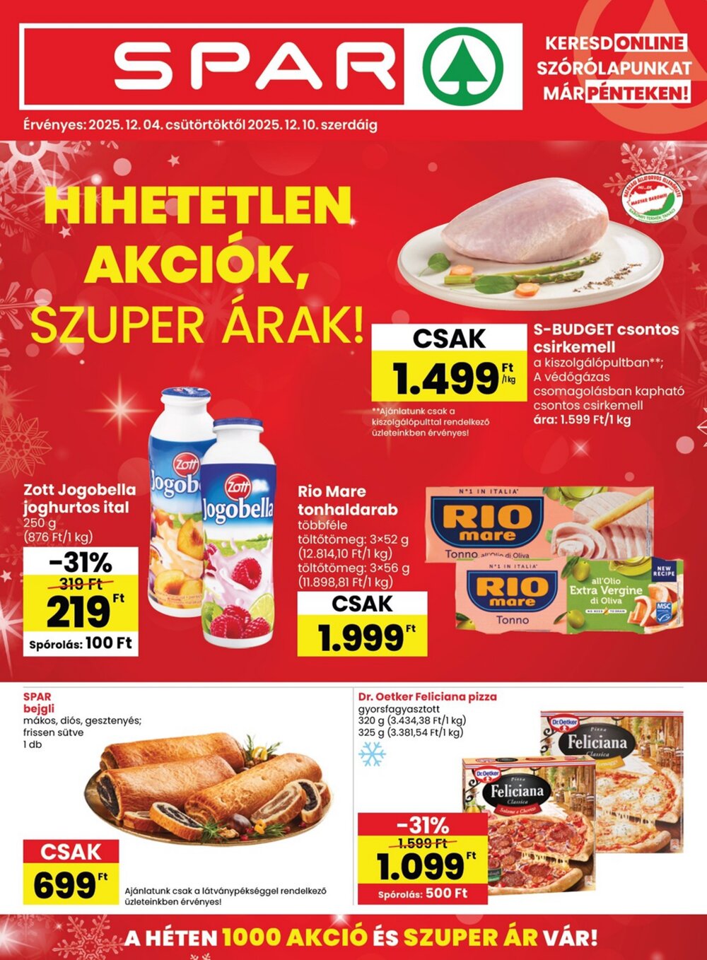 Spar akciós újság 2025.12.04-től - 1. oldal.