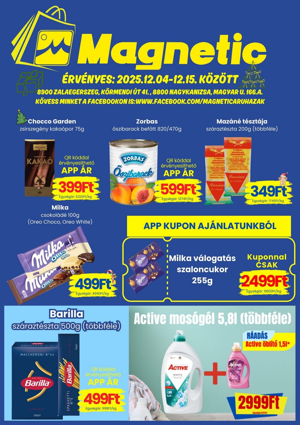 Magnetic áruházak akciós újság 2025.12.04-től - 1. oldal.