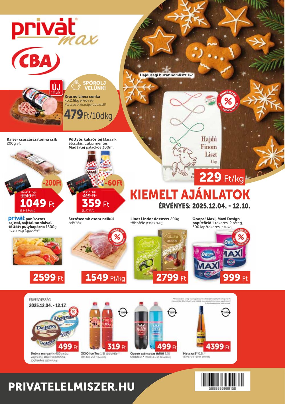 Privát akciós újság 2025.12.04-től - 1. oldal.