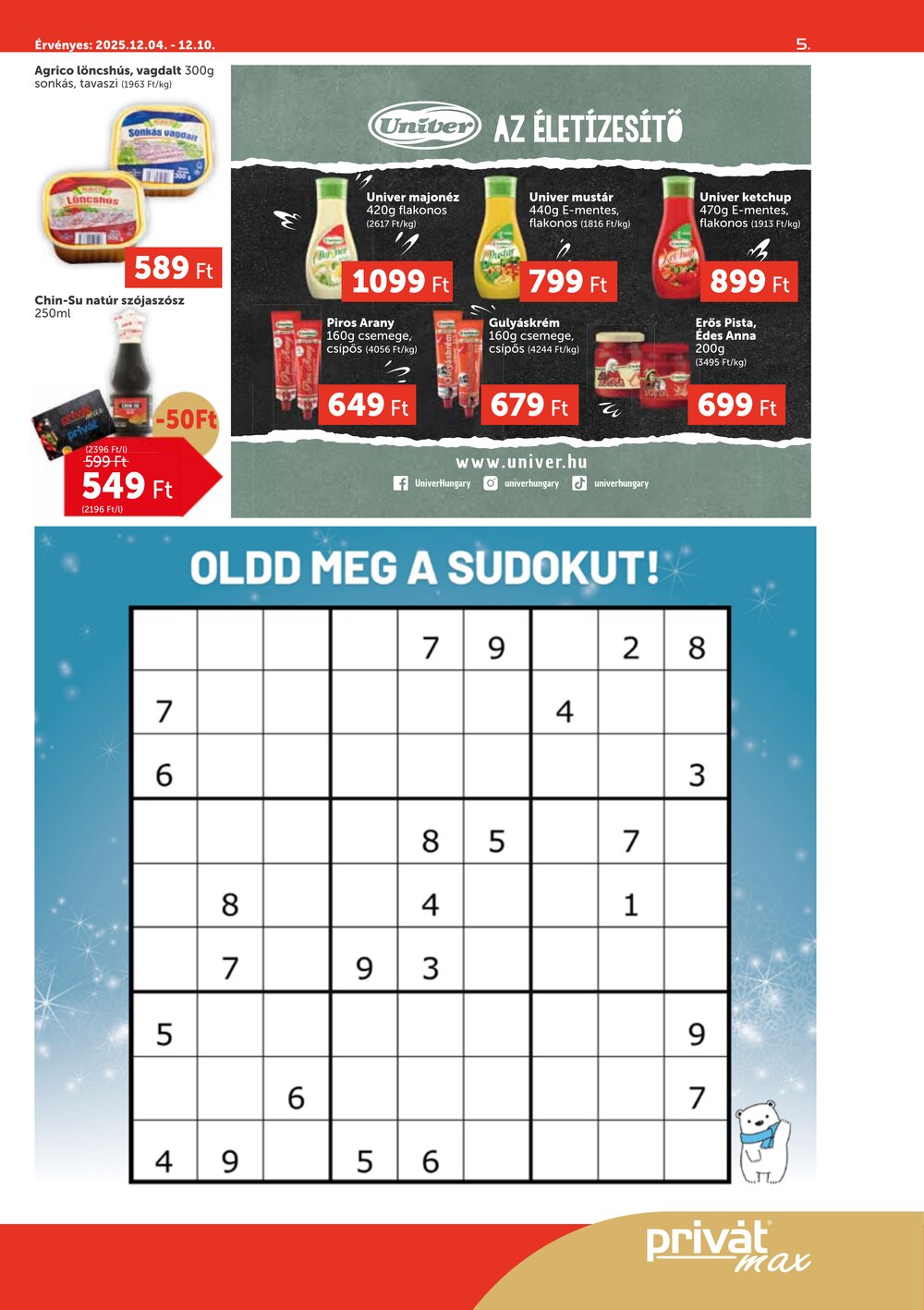 Privát akciós újság 2025.12.04-től - 5. oldal.