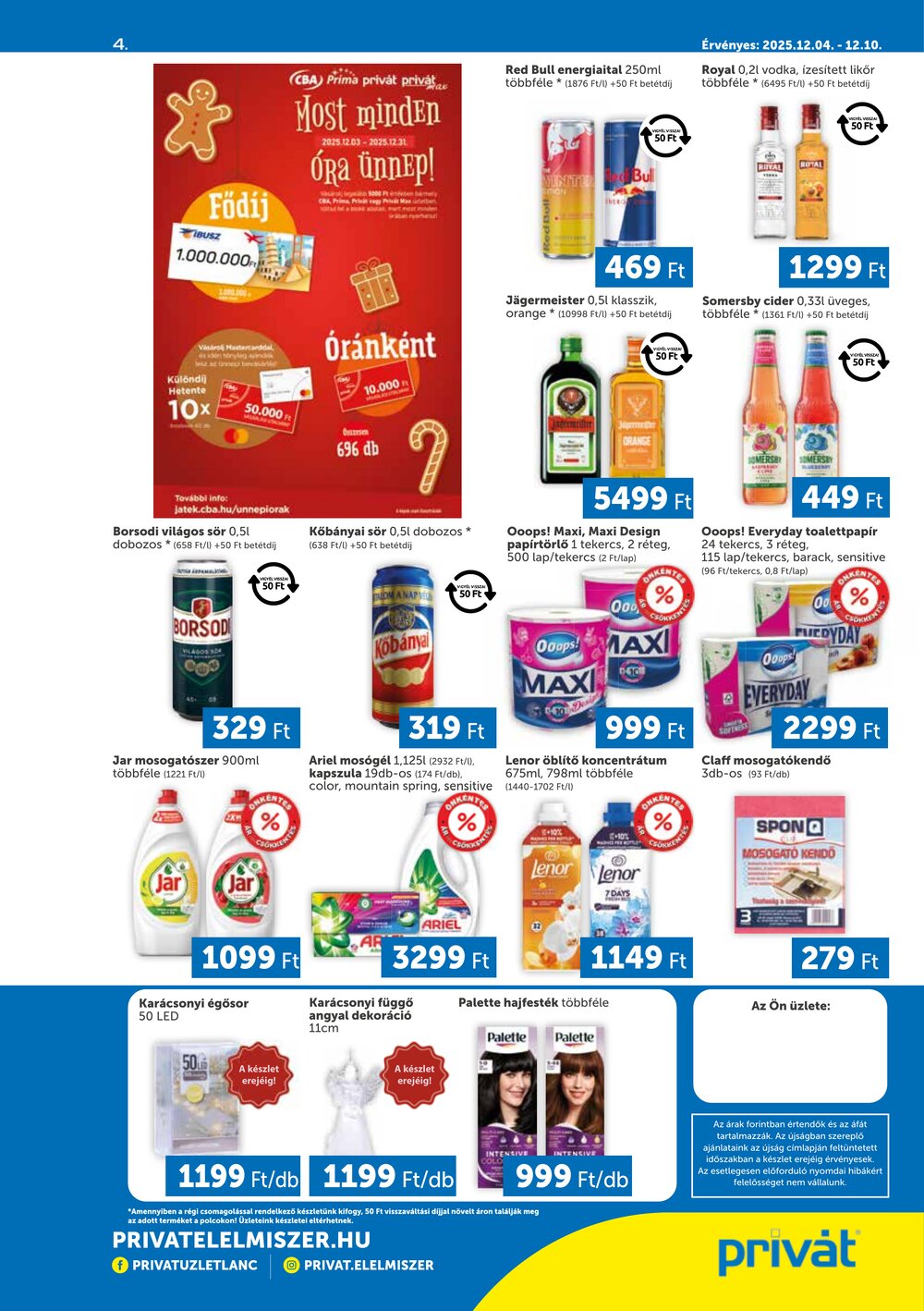 Privát akciós újság 2025.12.04-től - 4. oldal.