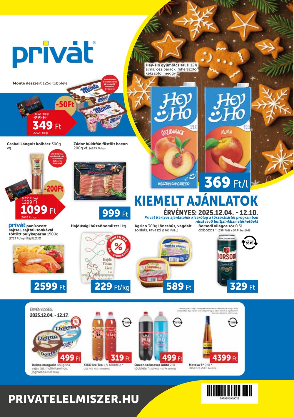 Privát akciós újság 2025.12.04-től - 1. oldal.
