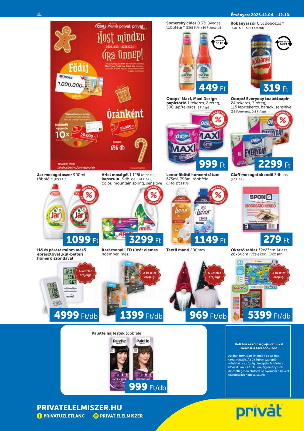 Privát akciós újság 2025.12.04-től - 4. oldal.
