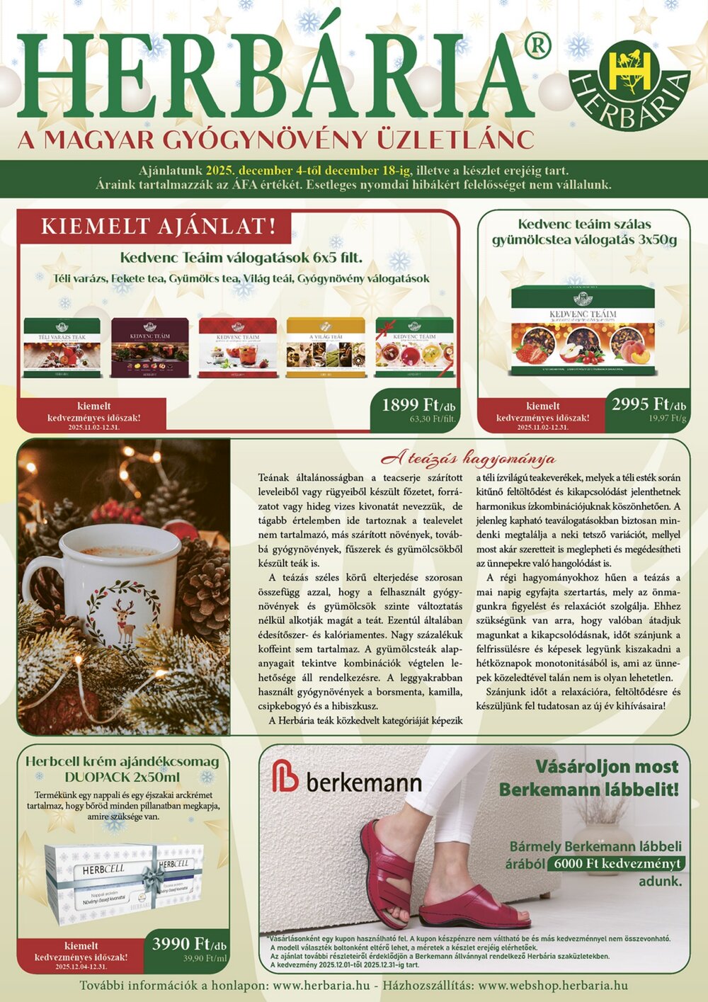 Herbária akciós újság 2025.12.04-től - 1. oldal.
