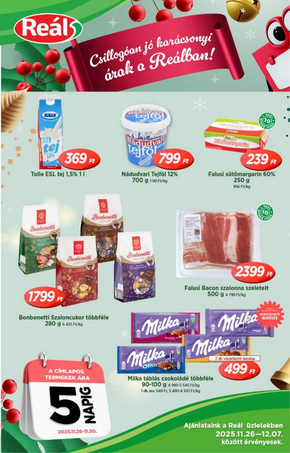 Reál akciós újság 2025.12.10-től - 1. oldal.