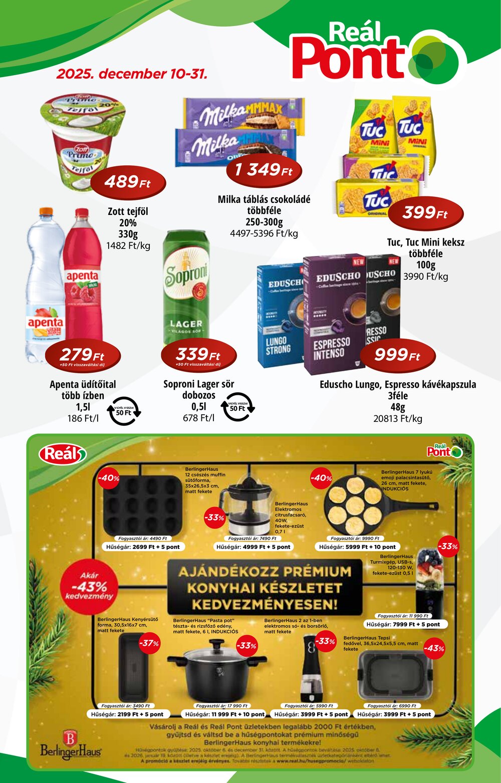 Reál akciós újság 2025.12.10-től - 1. oldal.