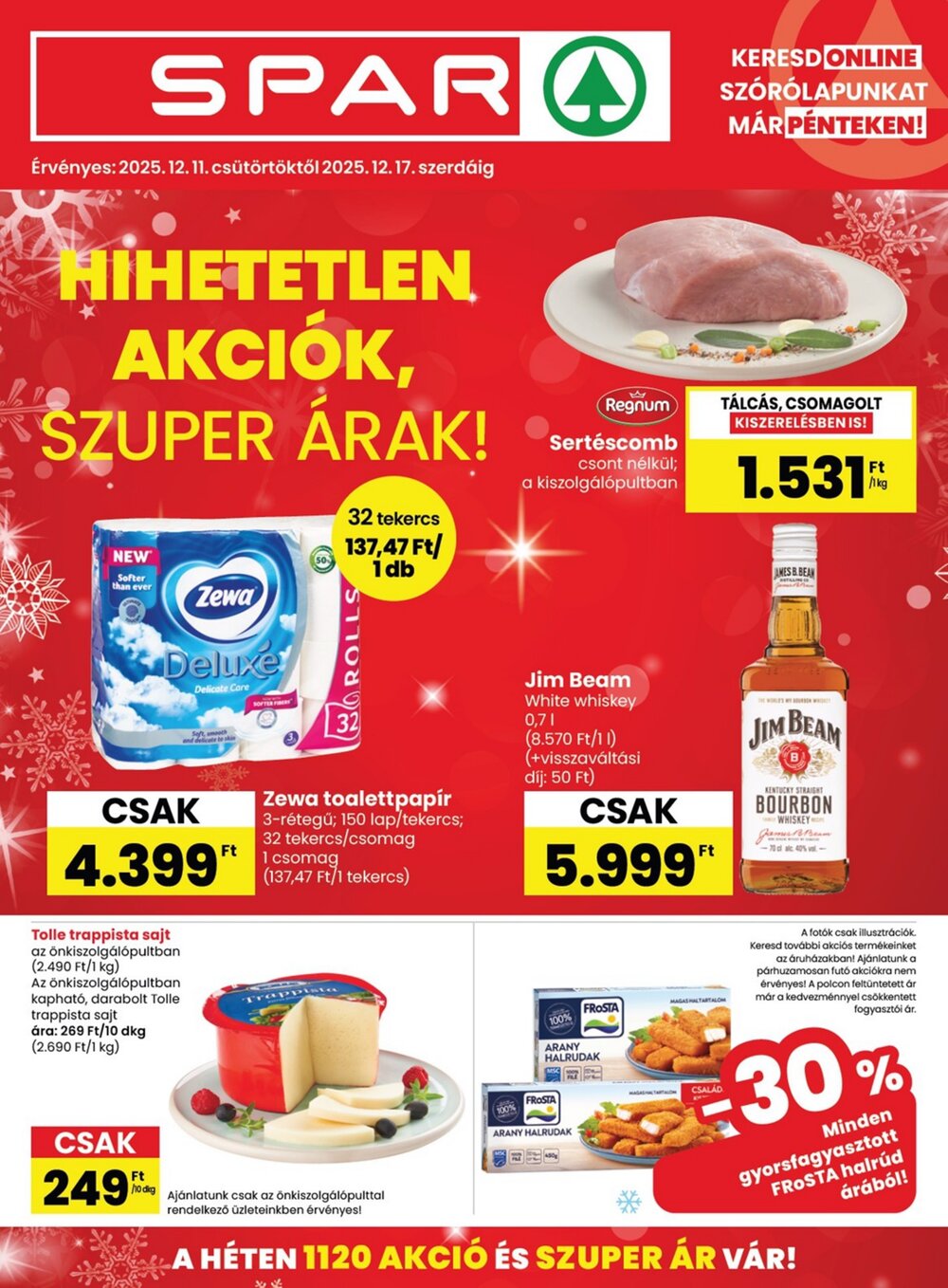 Spar akciós újság 2025.12.11-től - 1. oldal.