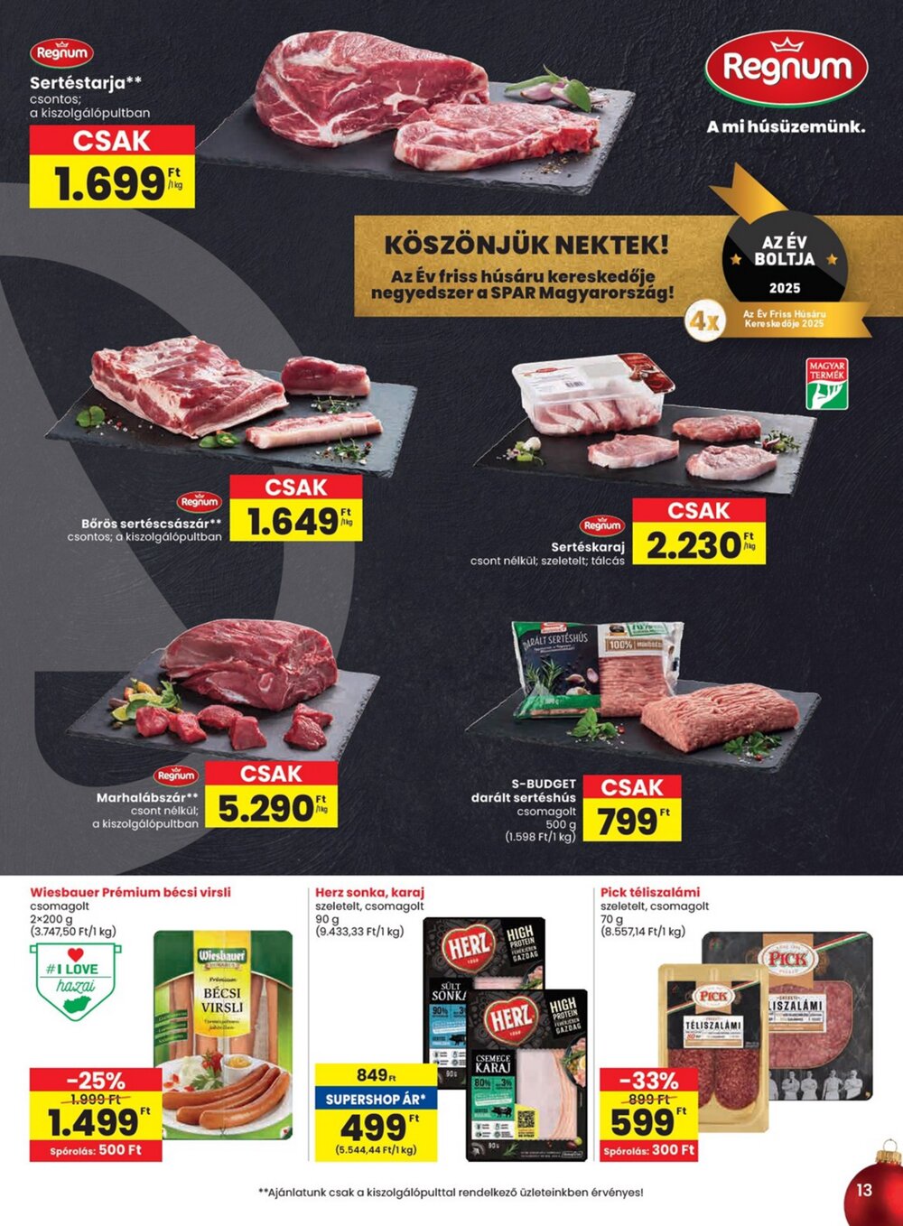 Spar akciós újság 2025.12.11-től - 13. oldal.