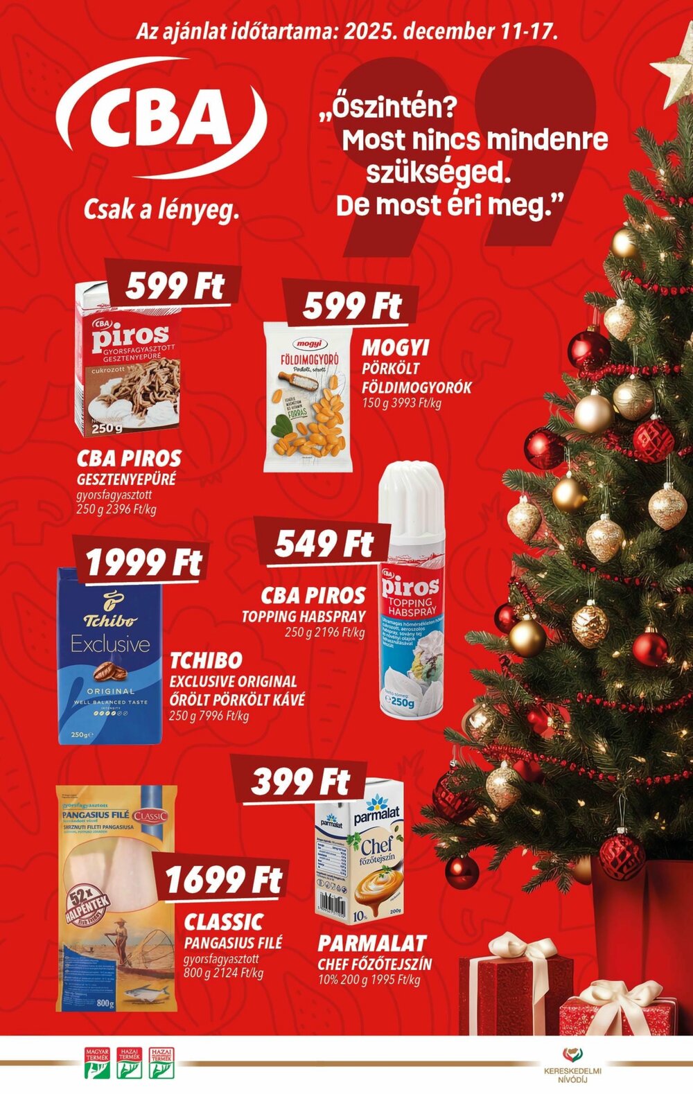 CBA akciós újság 2025.12.11-től - 1. oldal.