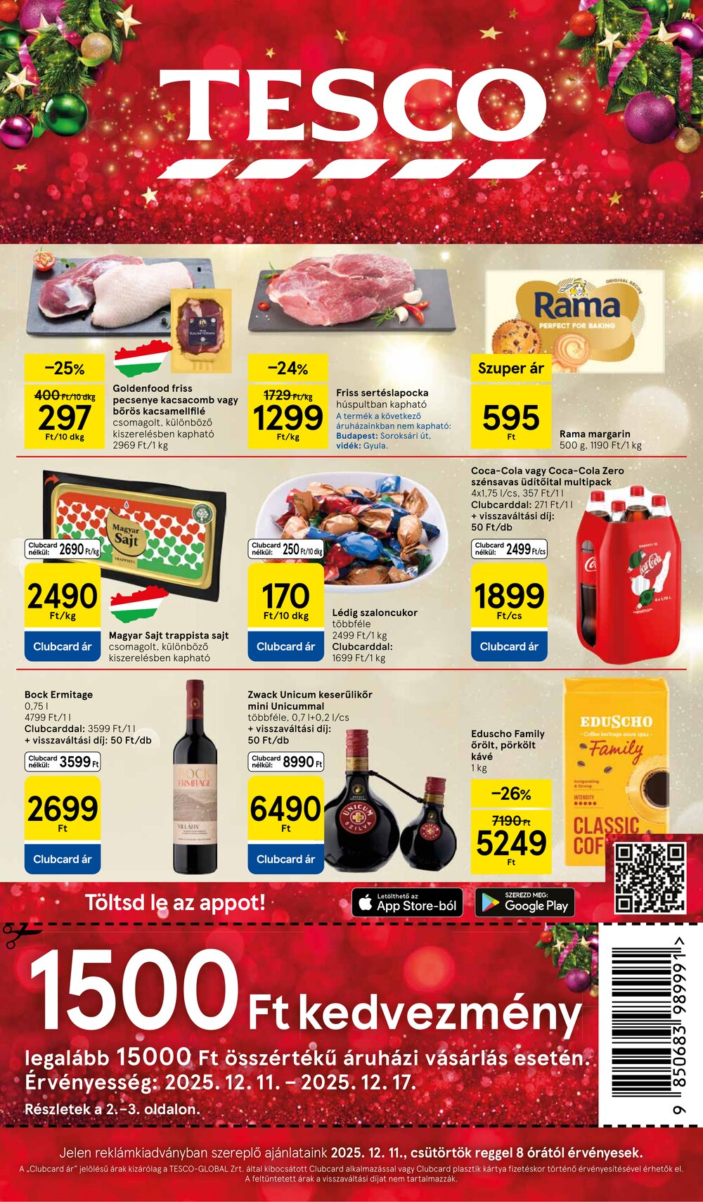 Tesco akciós újság 2025.12.11-től - 1. oldal.