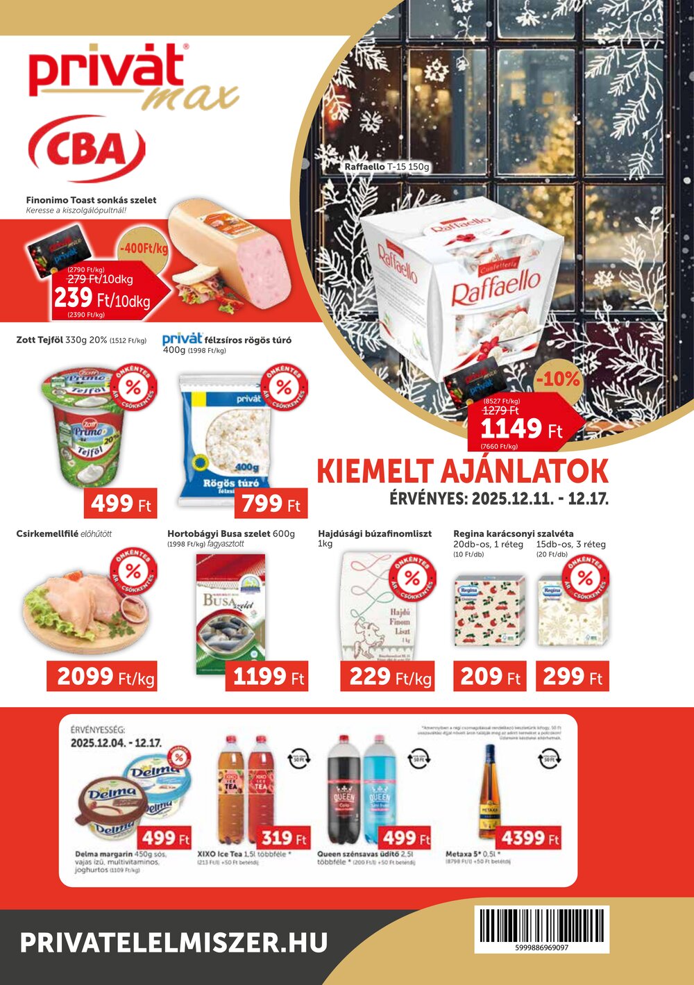 Privát akciós újság 2025.12.11-től - 1. oldal.