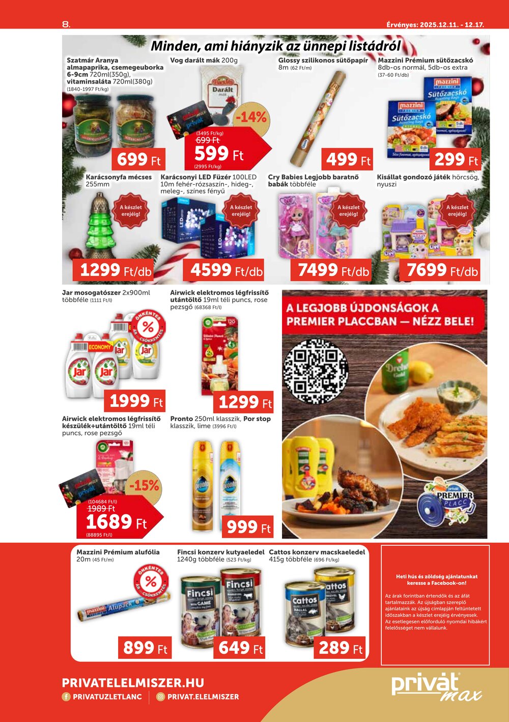 Privát akciós újság 2025.12.11-től - 8. oldal.