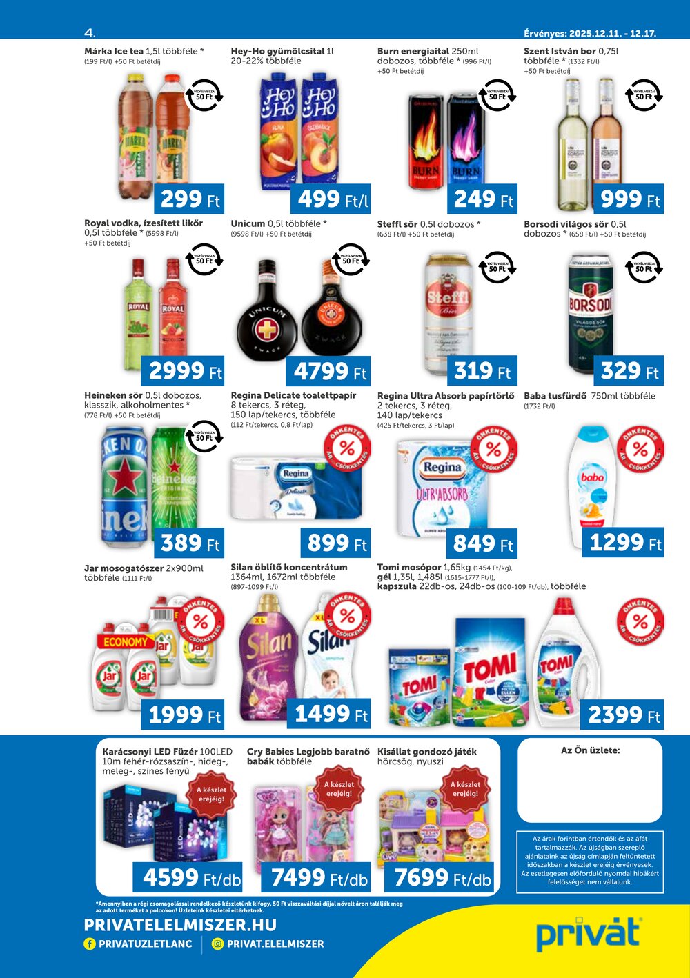 Privát akciós újság 2025.12.11-től - 4. oldal.