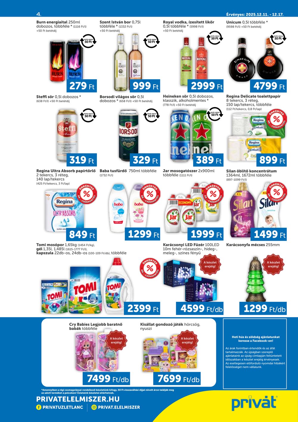 Privát akciós újság 2025.12.11-től - 4. oldal.