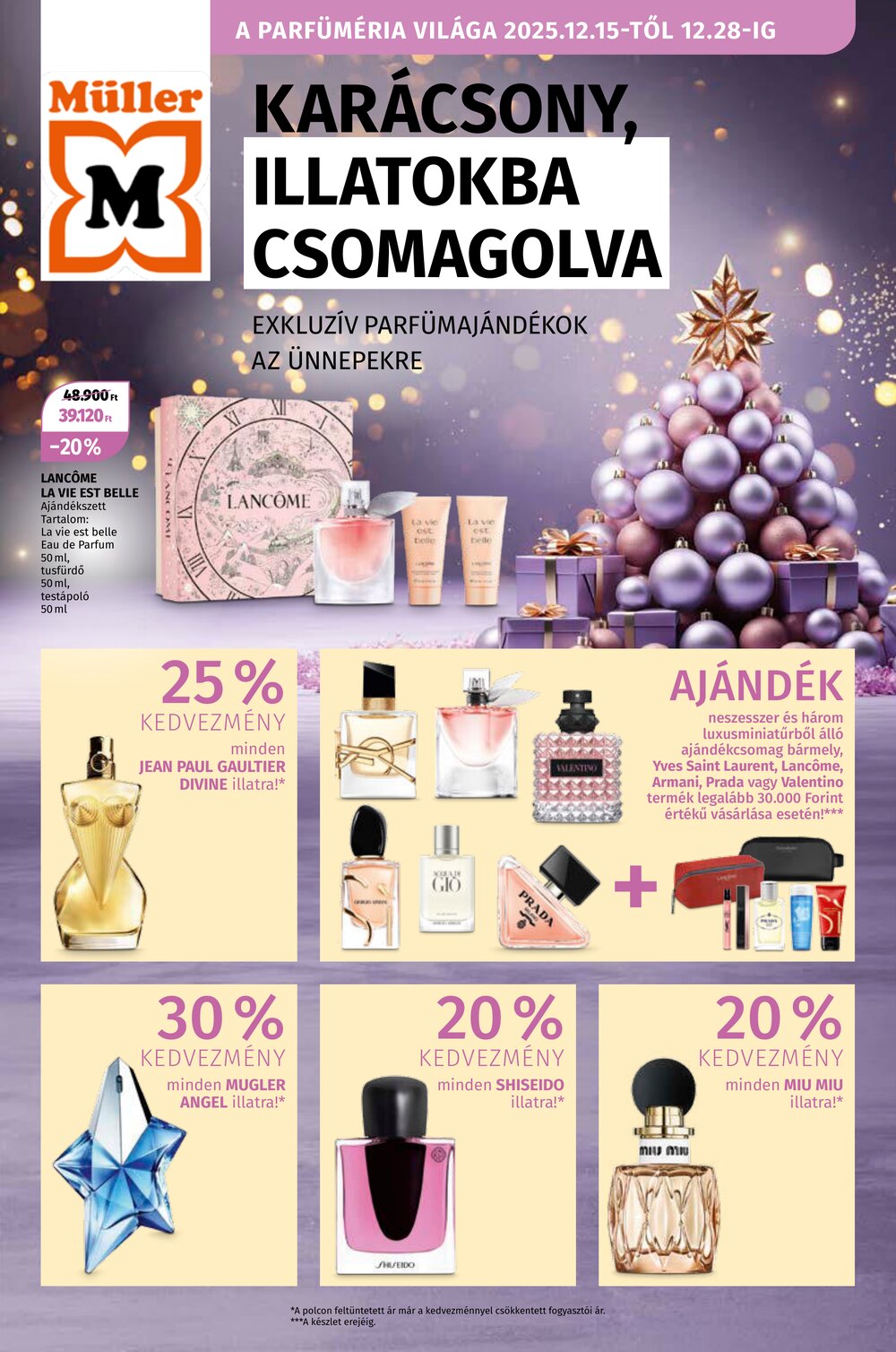 Müller drogéria akciós újság 2025.12.15-től - 1. oldal.