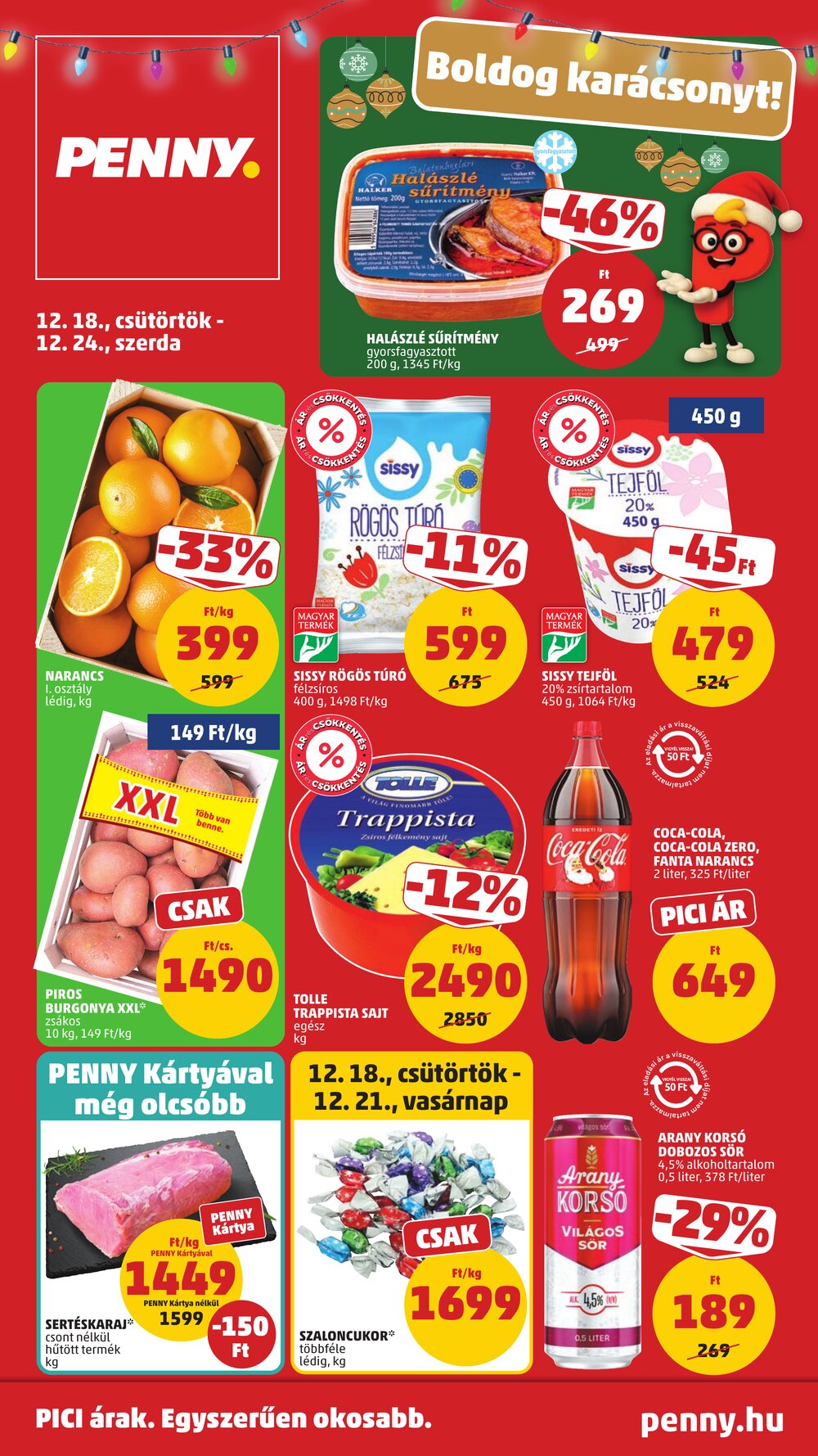 Penny Market akciós újság 2025.12.18-tól - 1. oldal.