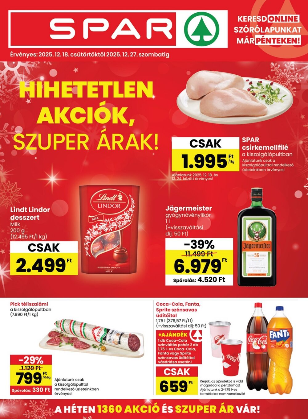 Spar akciós újság 2025.12.18-tól - 1. oldal.