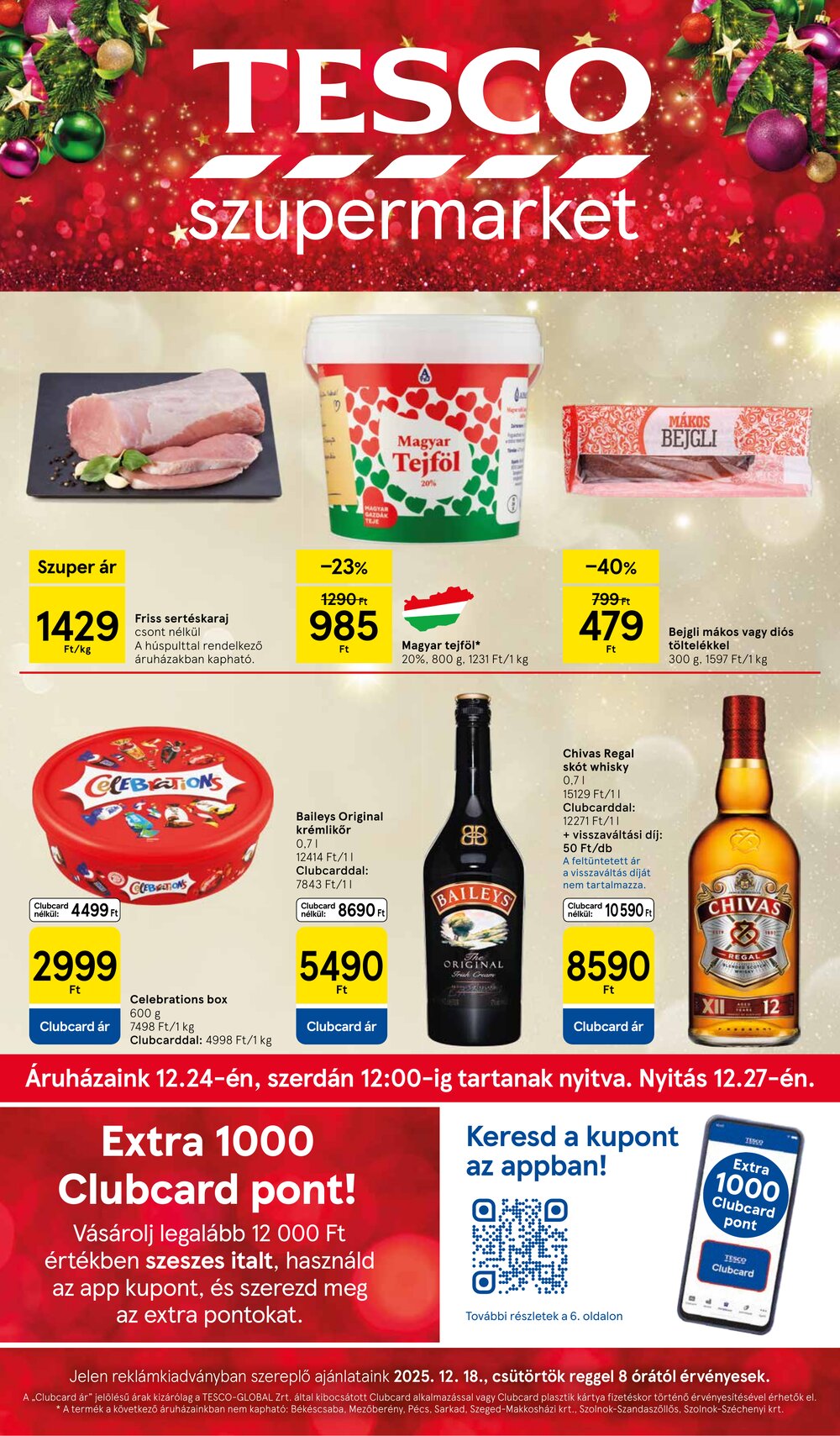 Tesco akciós újság 2025.12.18-tól - 1. oldal.