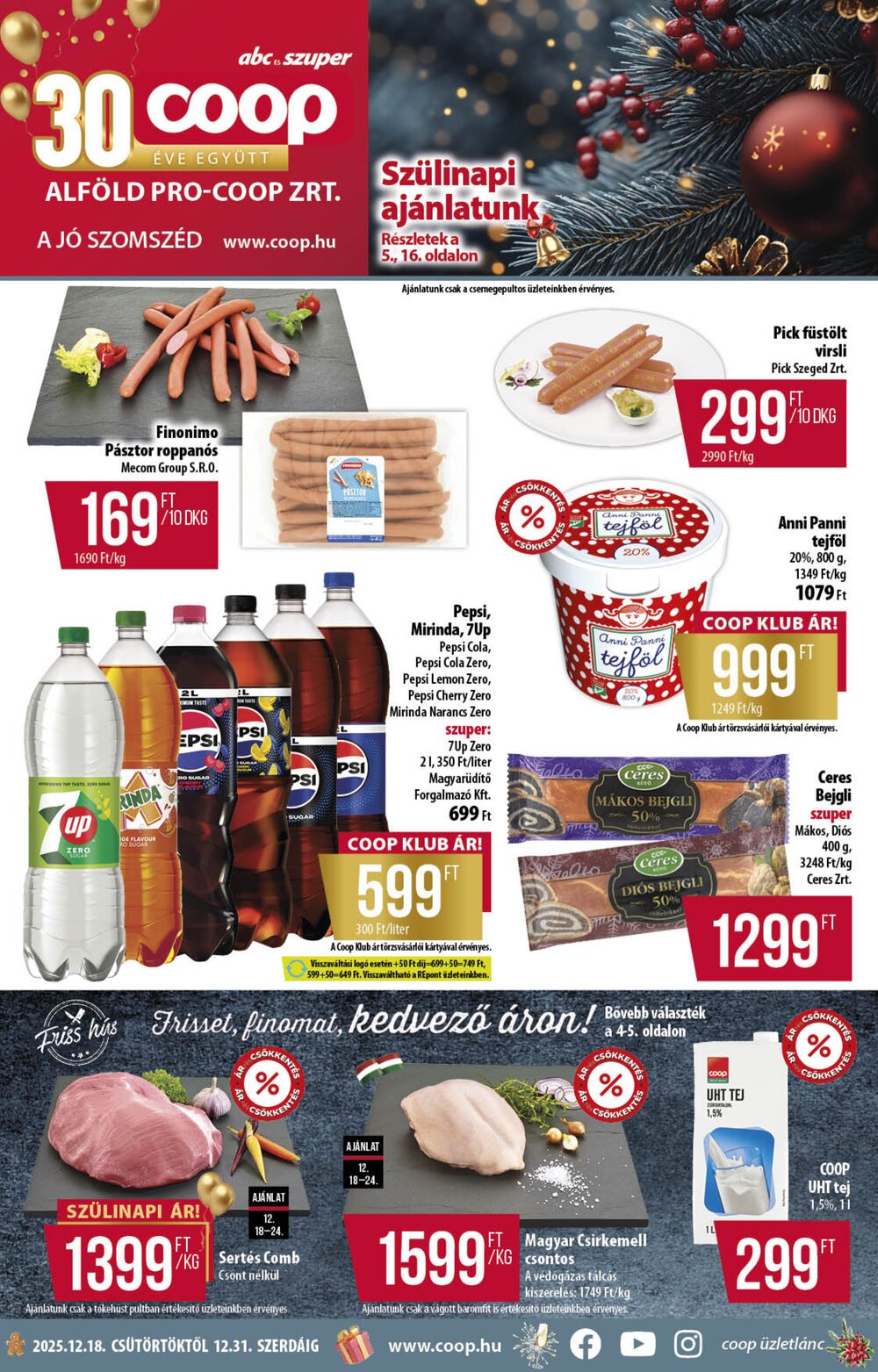 Coop akciós újság 2025.12.18-tól - 1. oldal.