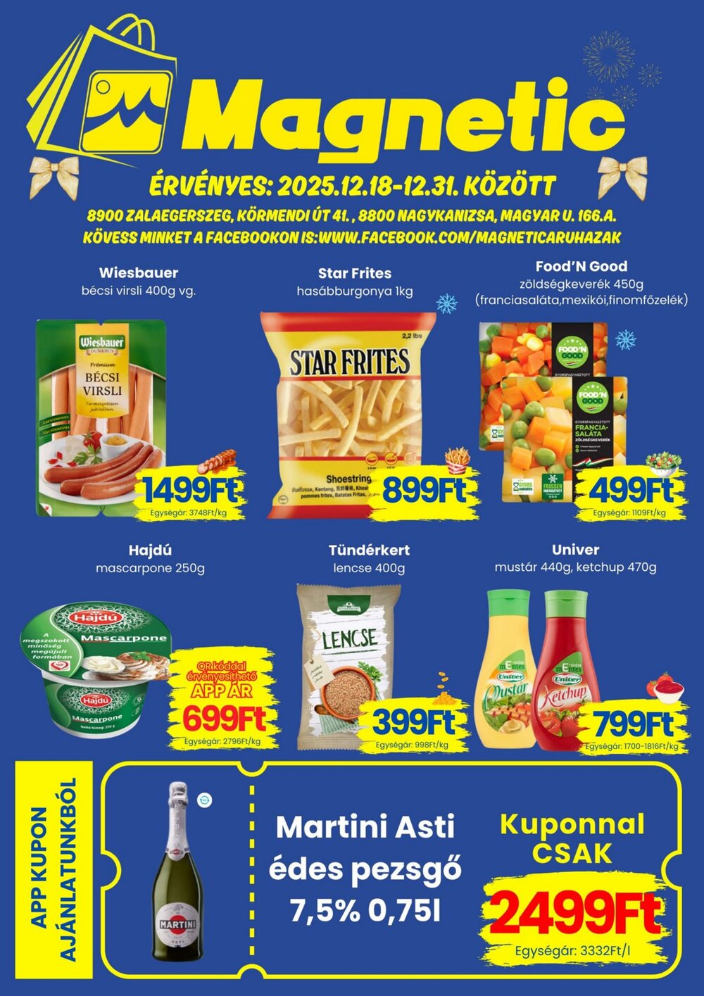 Magnetic áruházak akciós újság 2025.12.18-tól - 1. oldal.