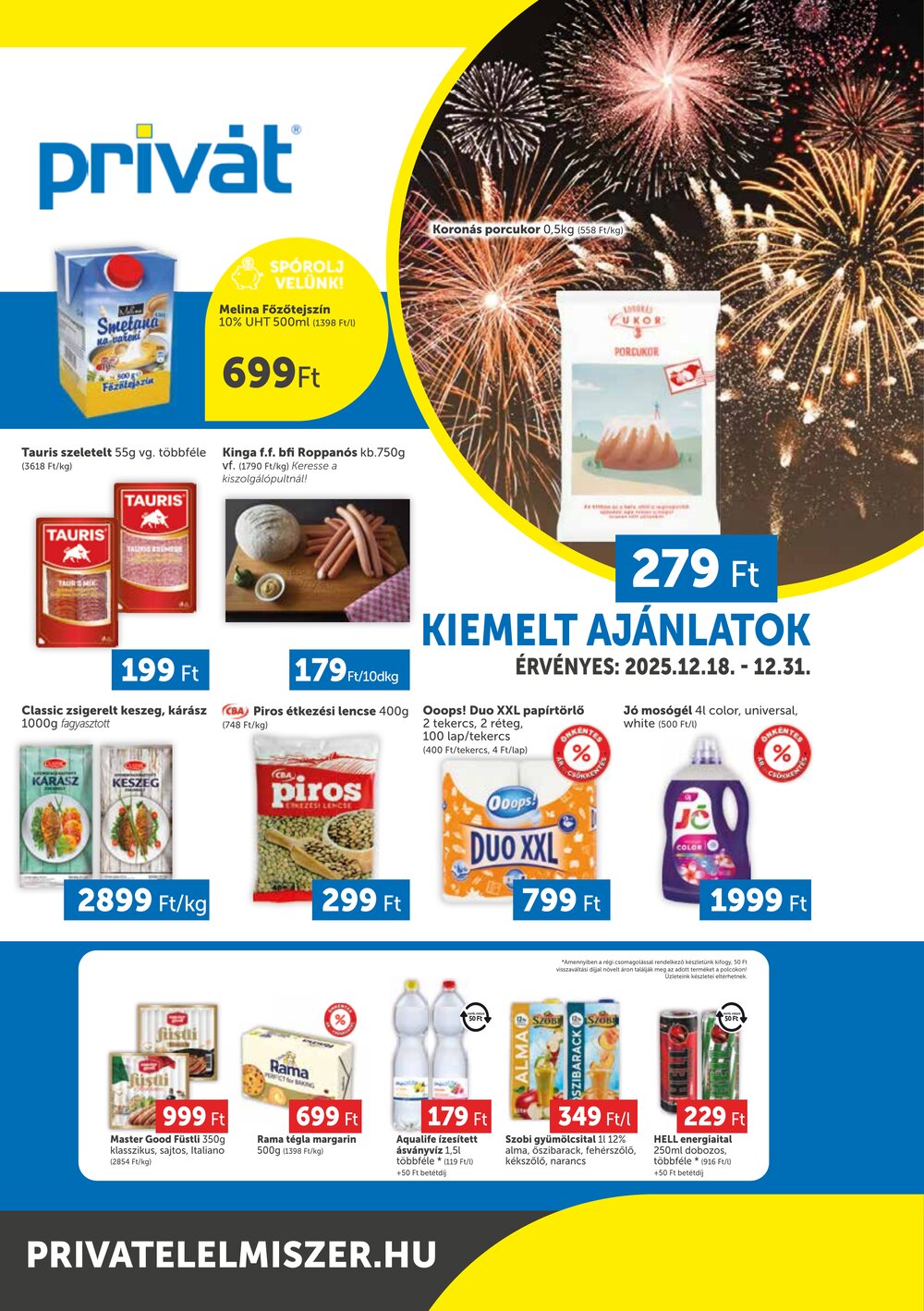 Privát akciós újság 2025.12.18-tól - 1. oldal.