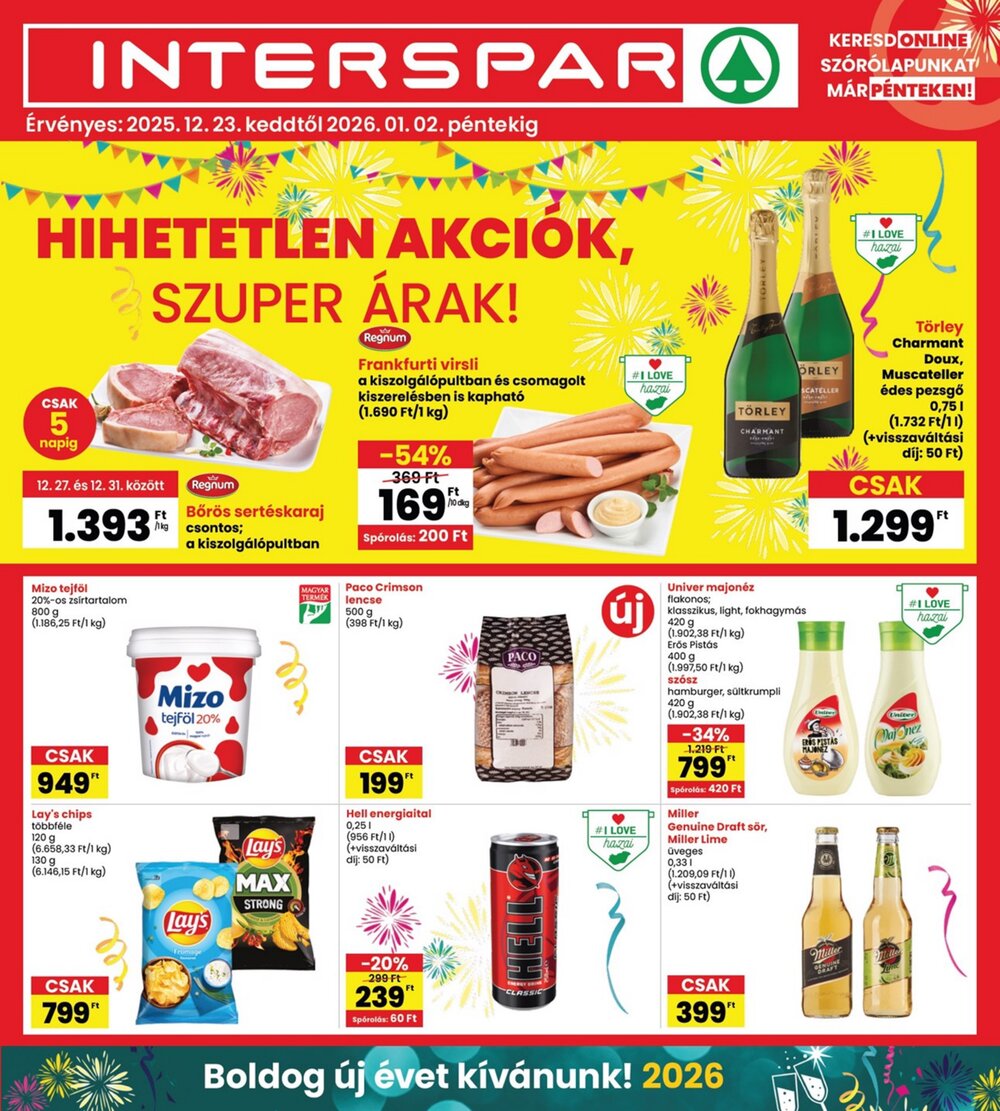 Interspar akciós újság 2025.12.23-tól - 1. oldal.