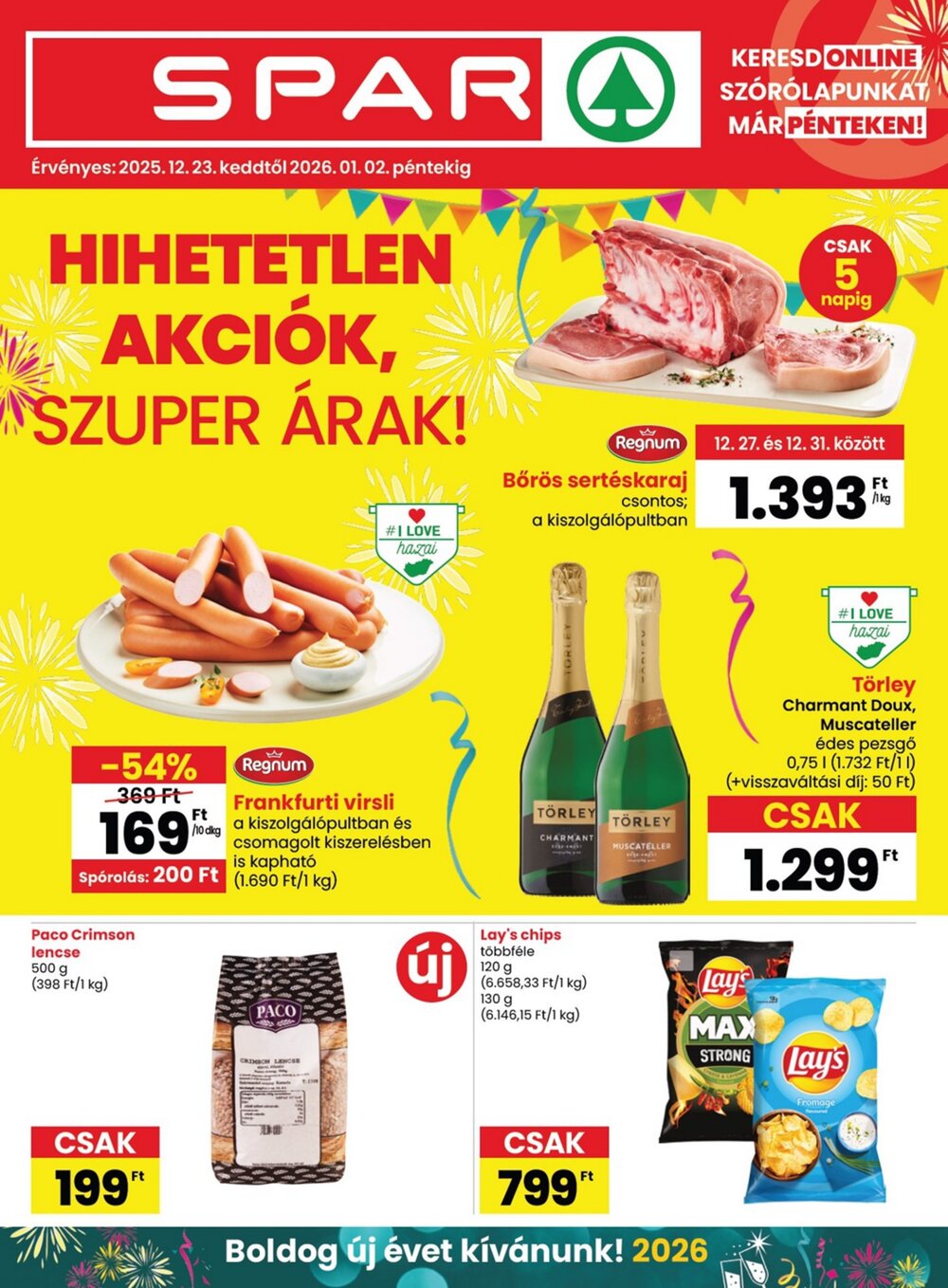 Spar akciós újság 2025.12.23-tól - 1. oldal.
