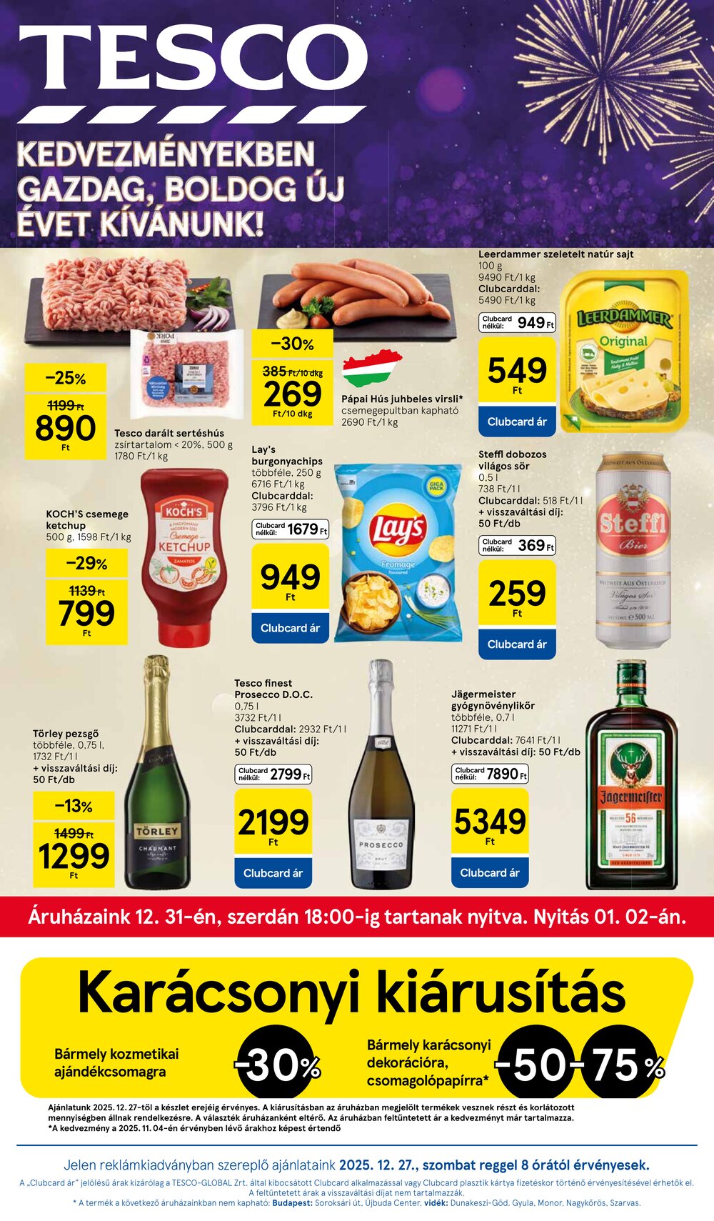 Tesco akciós újság 2025.12.27-től - 1. oldal.