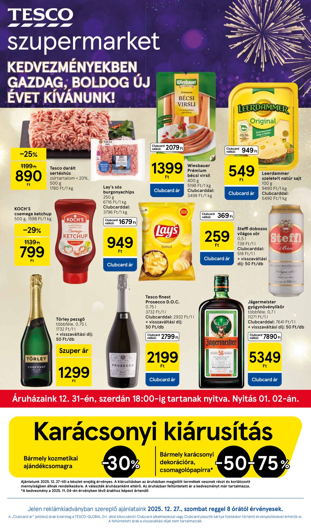 Tesco akciós újság 2025.12.27-től - 1. oldal.