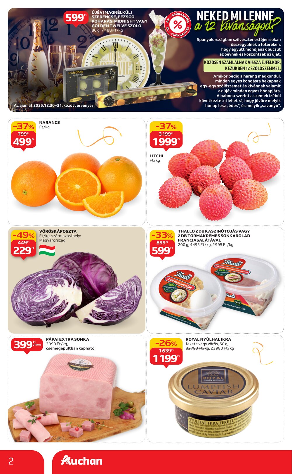 Auchan akciós újság 2025.12.27-től - 2. oldal.